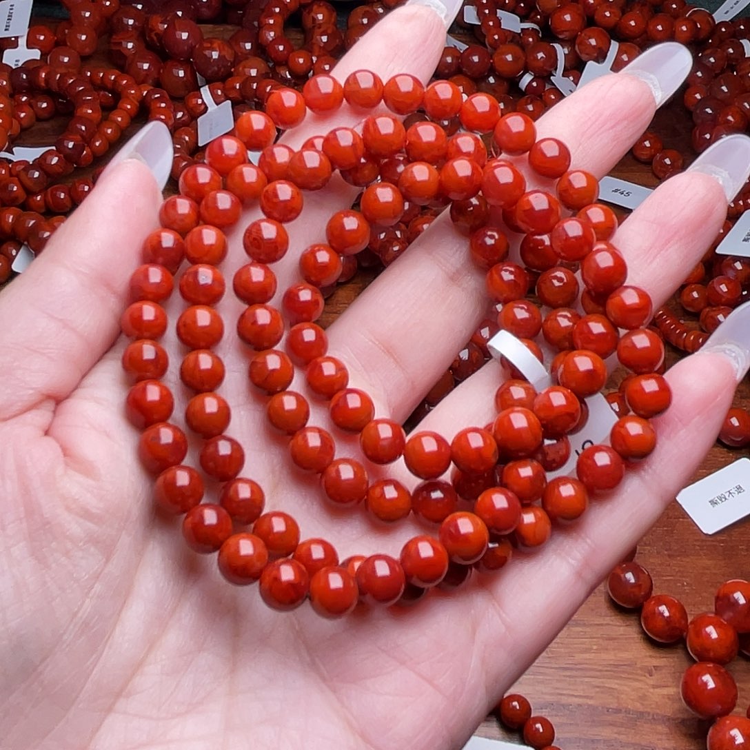 南红玛瑙未镶嵌瓦西多圈云端6+mm