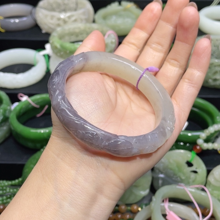 和田玉手镯59+圈口 编号95未镶嵌