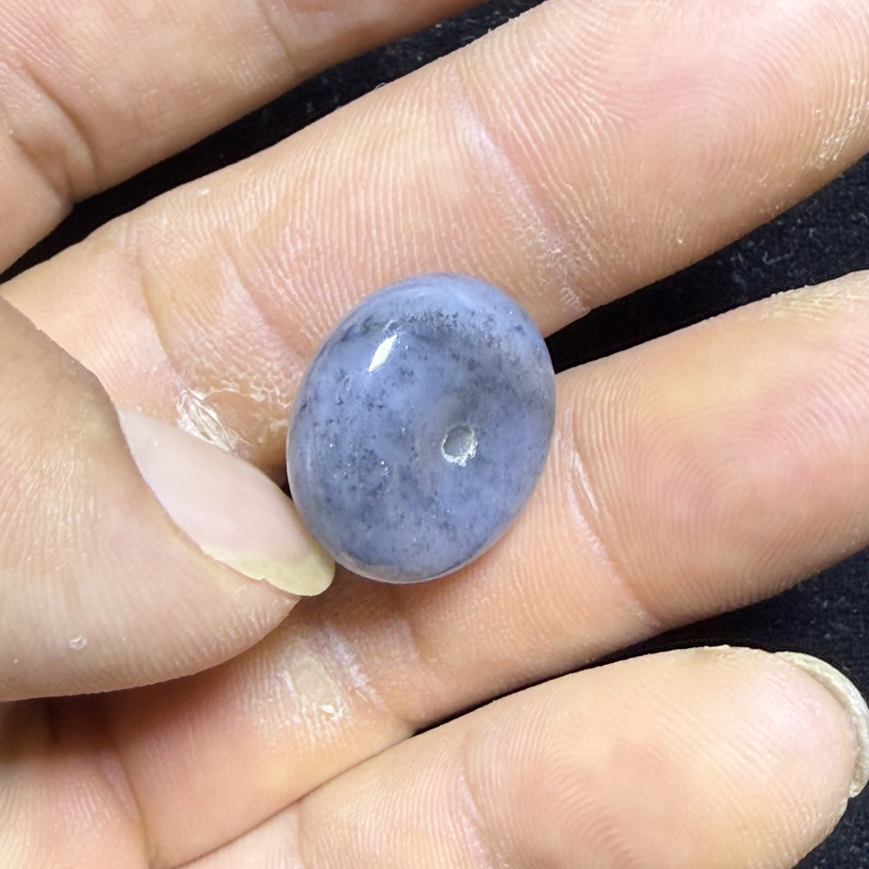 青花料平安扣男女通用手机包包灰色