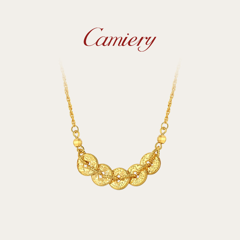  CAMIERY时尚轻奢碎冰冰五帝币项链精致百搭无吊坠版
