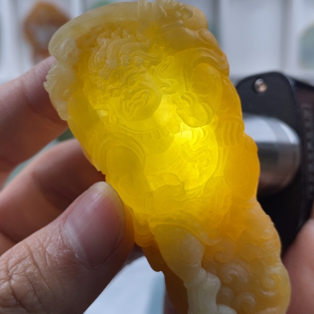 未镶嵌定制翡翠天然黄翡黄财神