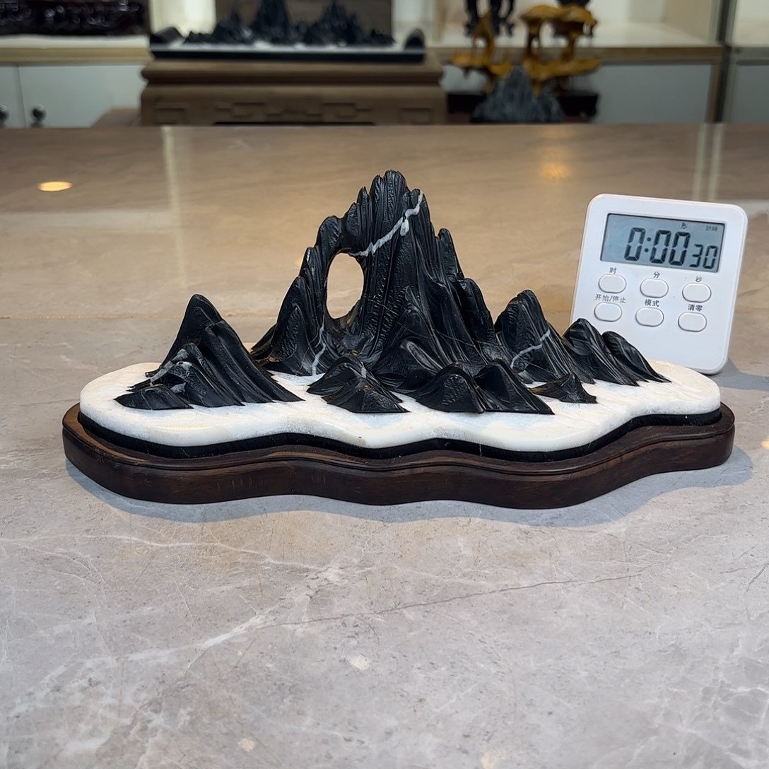 冰***地灵璧石手工雕刻奇石摆件