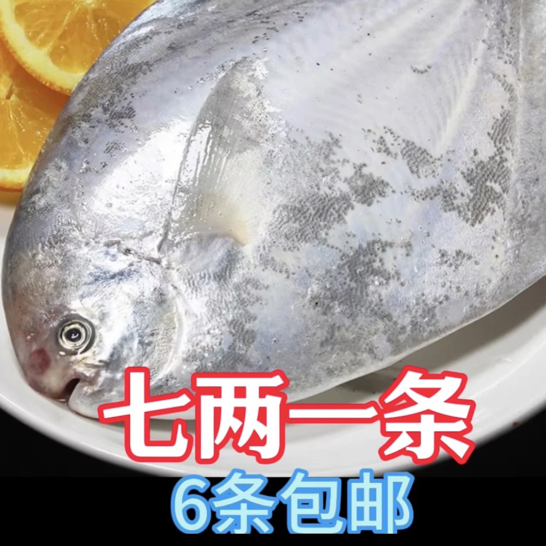 冰鲜 银鲳鱼 7两一条（到手6条）液氮锁鲜发货