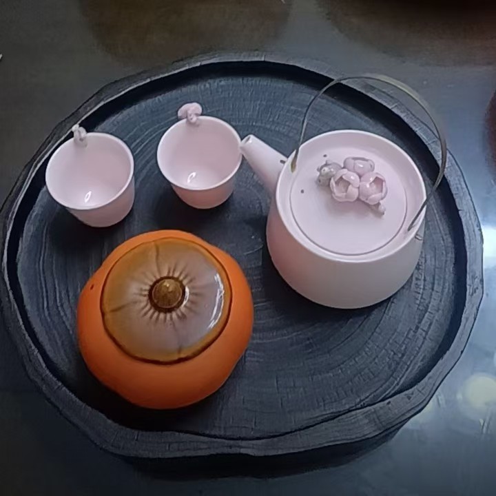 【一物一拍]碳化银杏原木开槽质感茶盘干泡台