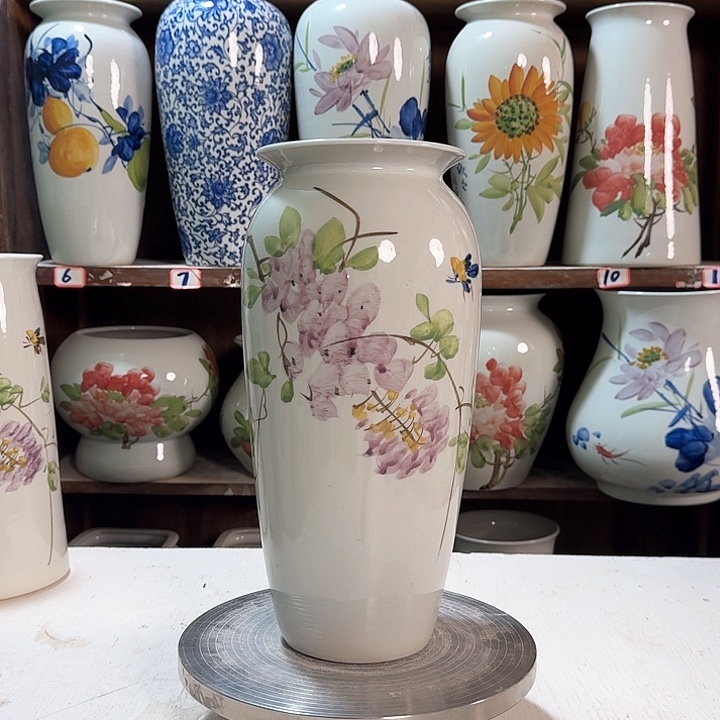 瓶高32紫藤陶瓷陶瓷