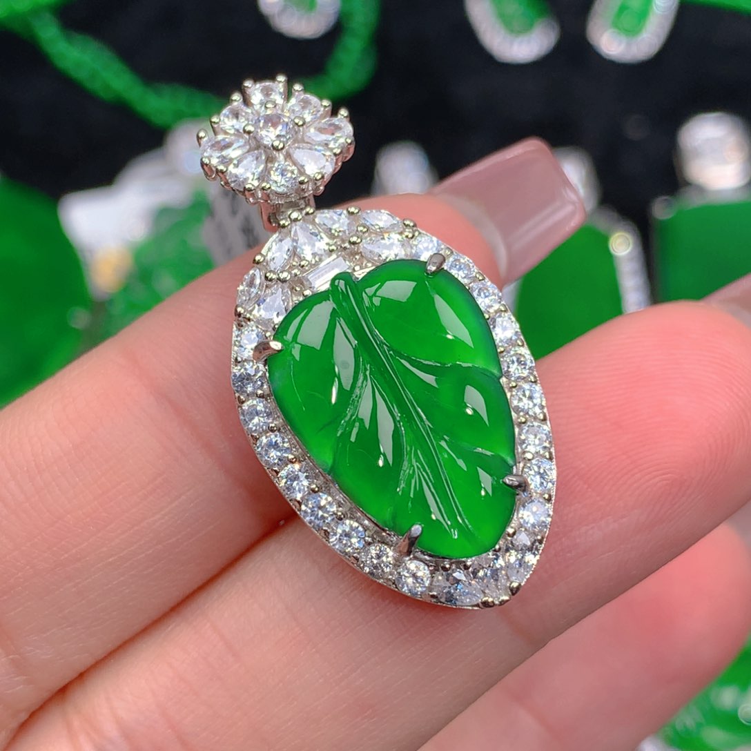 翡翠吊坠(不含链)银S925镶嵌