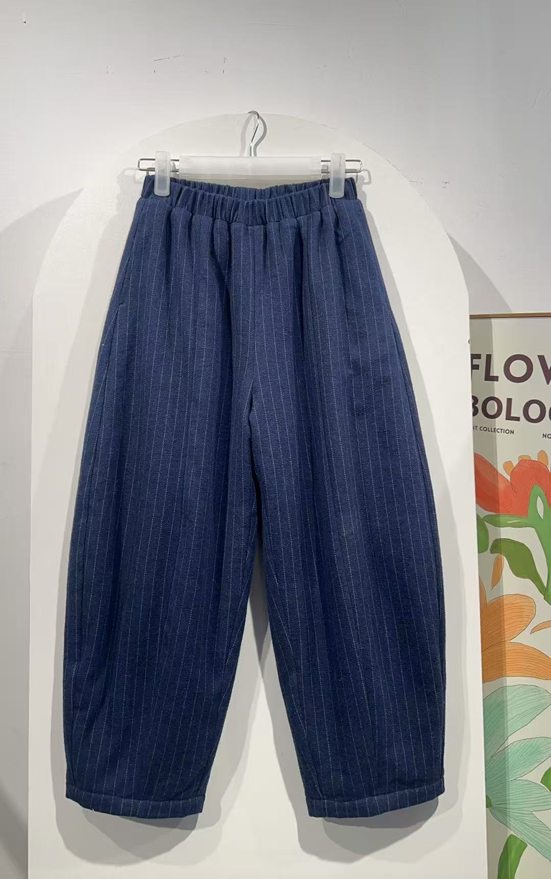 臻/4400/儿童冬季毛呢加绒弯刀裤/测