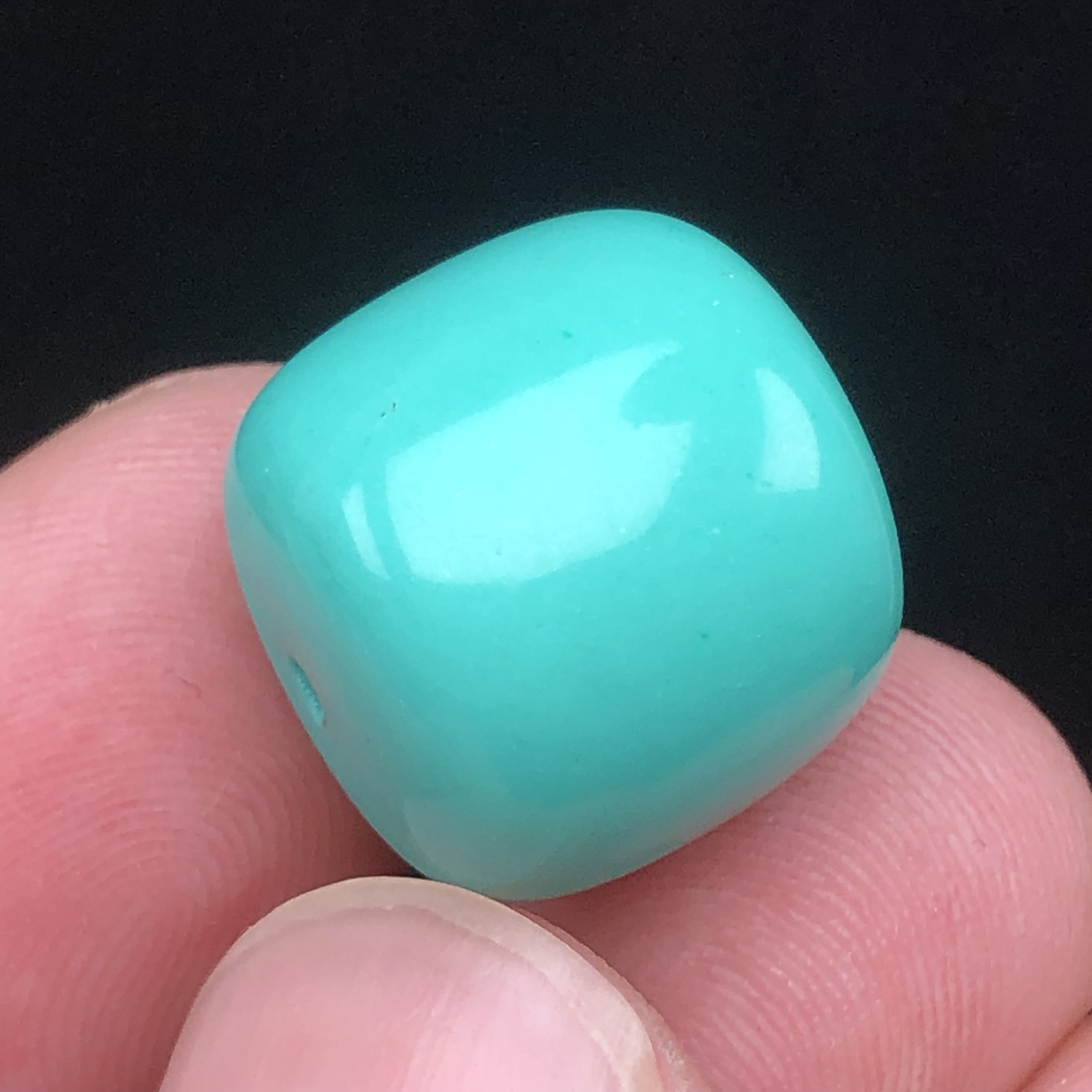139高瓷绿16mm老型桶珠直播选购