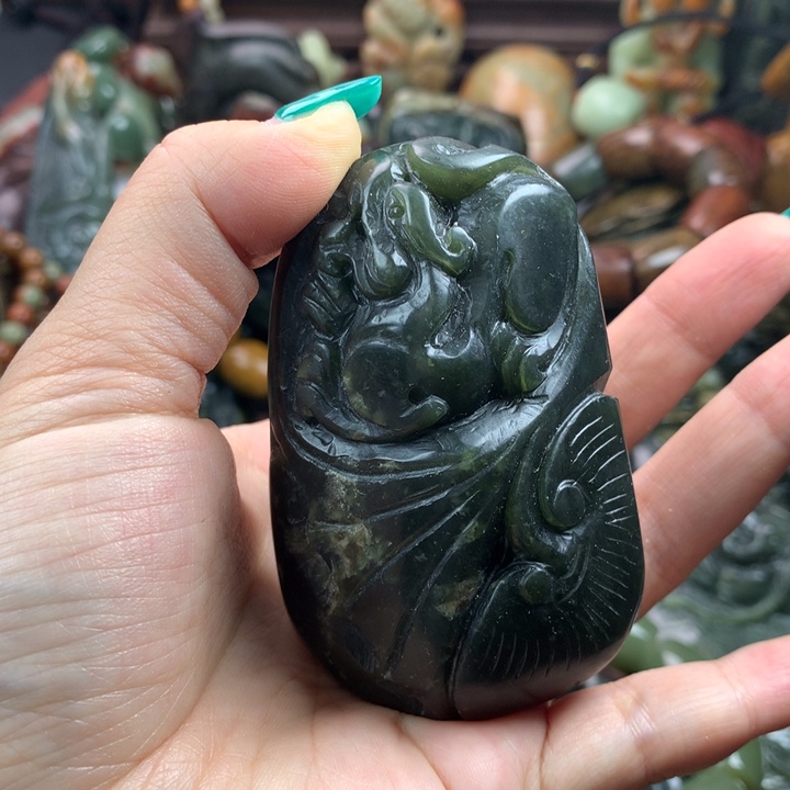 岫岩河磨玉（透闪石质玉）手把未镶嵌