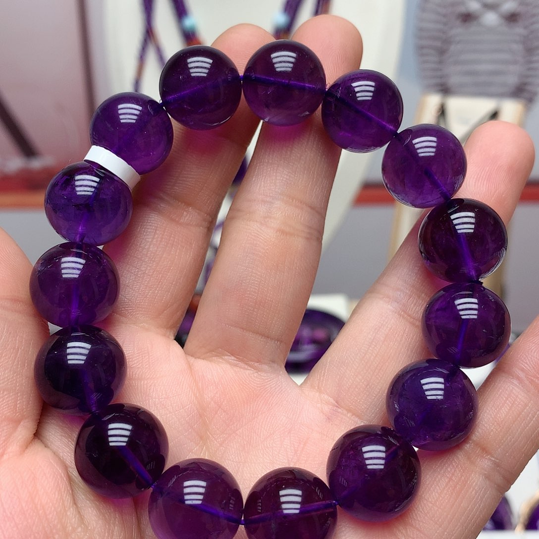 紫晶乌拉圭手串15m m未镶嵌