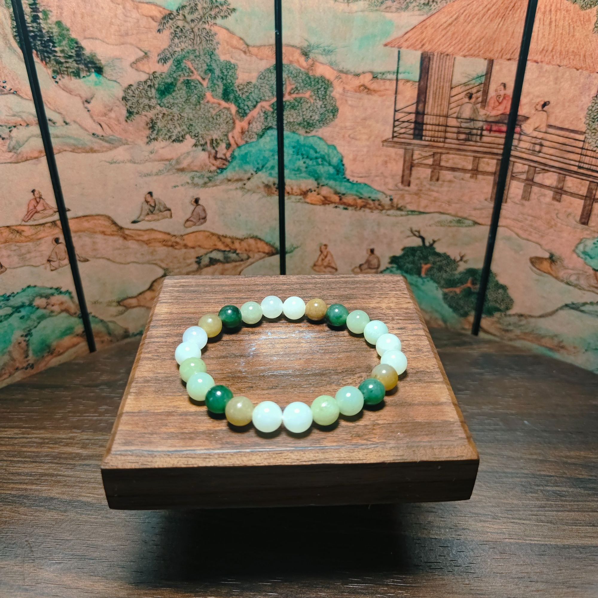 E和田玉多宝圆珠手串（卡8）0980