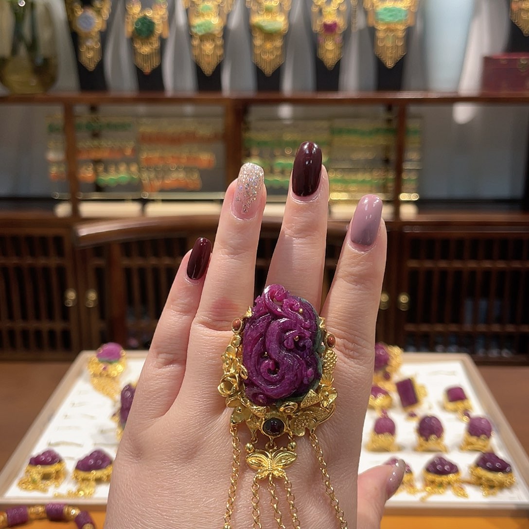 锦纶非金属戒指红宝