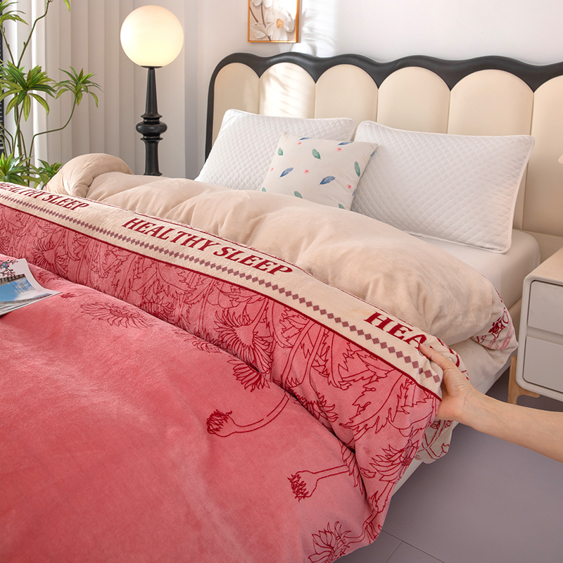 【秋冬新款】高档牛奶绒被套亲肤柔软加绒单双人保暖被罩可机洗