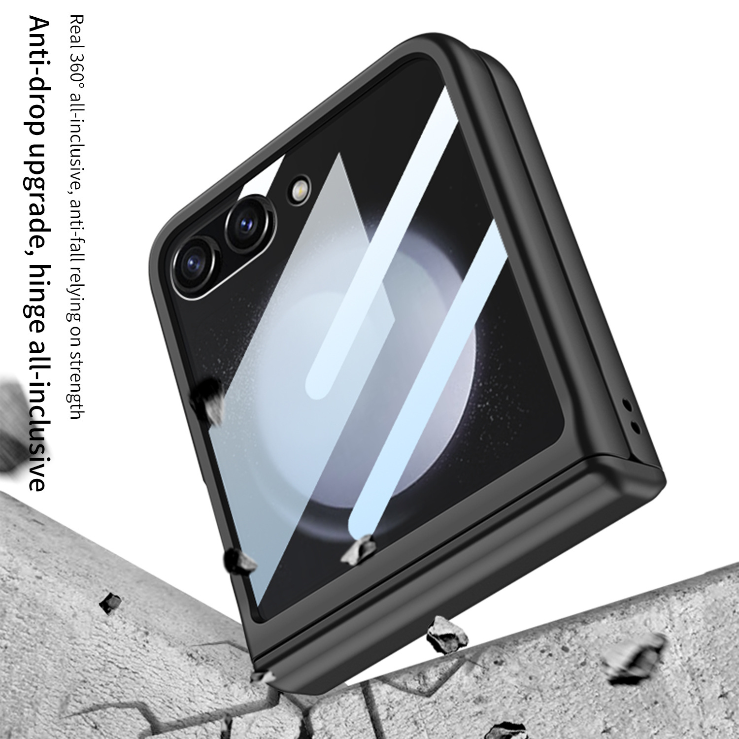 个性折叠翻盖ZFlip5手机壳大视窗磨砂适用商务三星全包防摔保护套