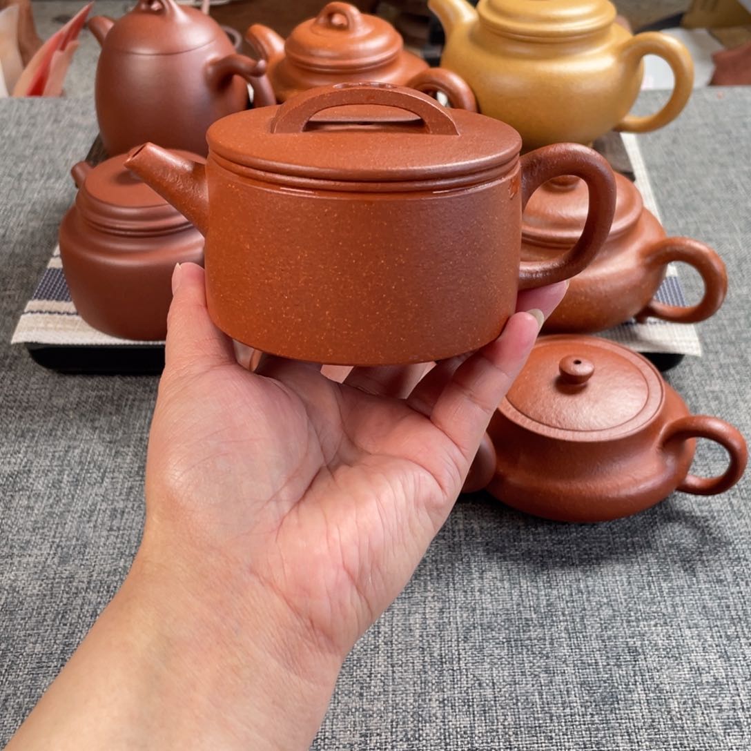 茶壶紫砂红降坡汉瓦全手40目200