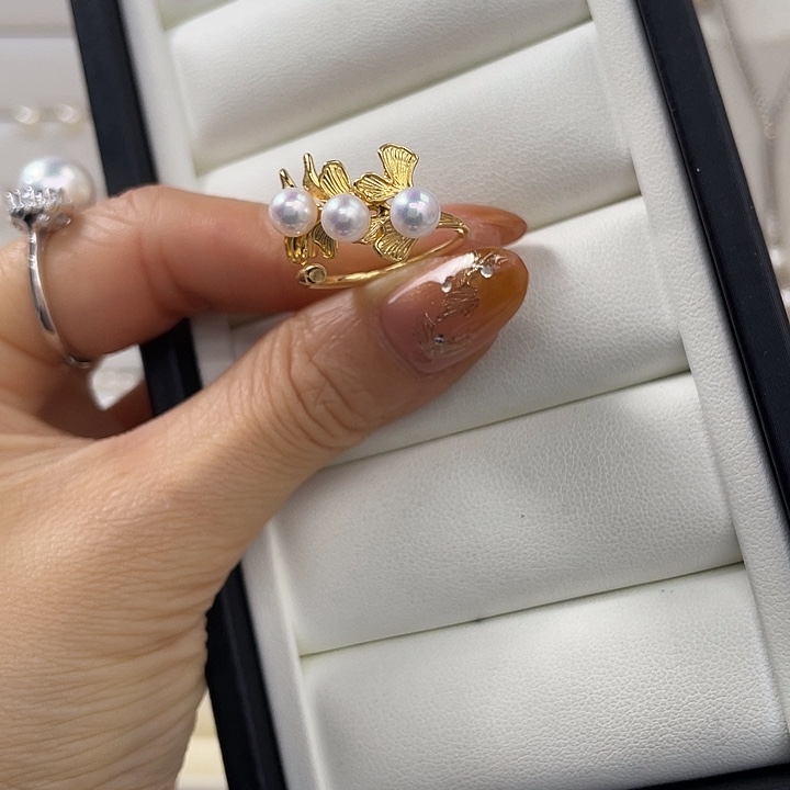 淡水珍珠银S925镶嵌戒指