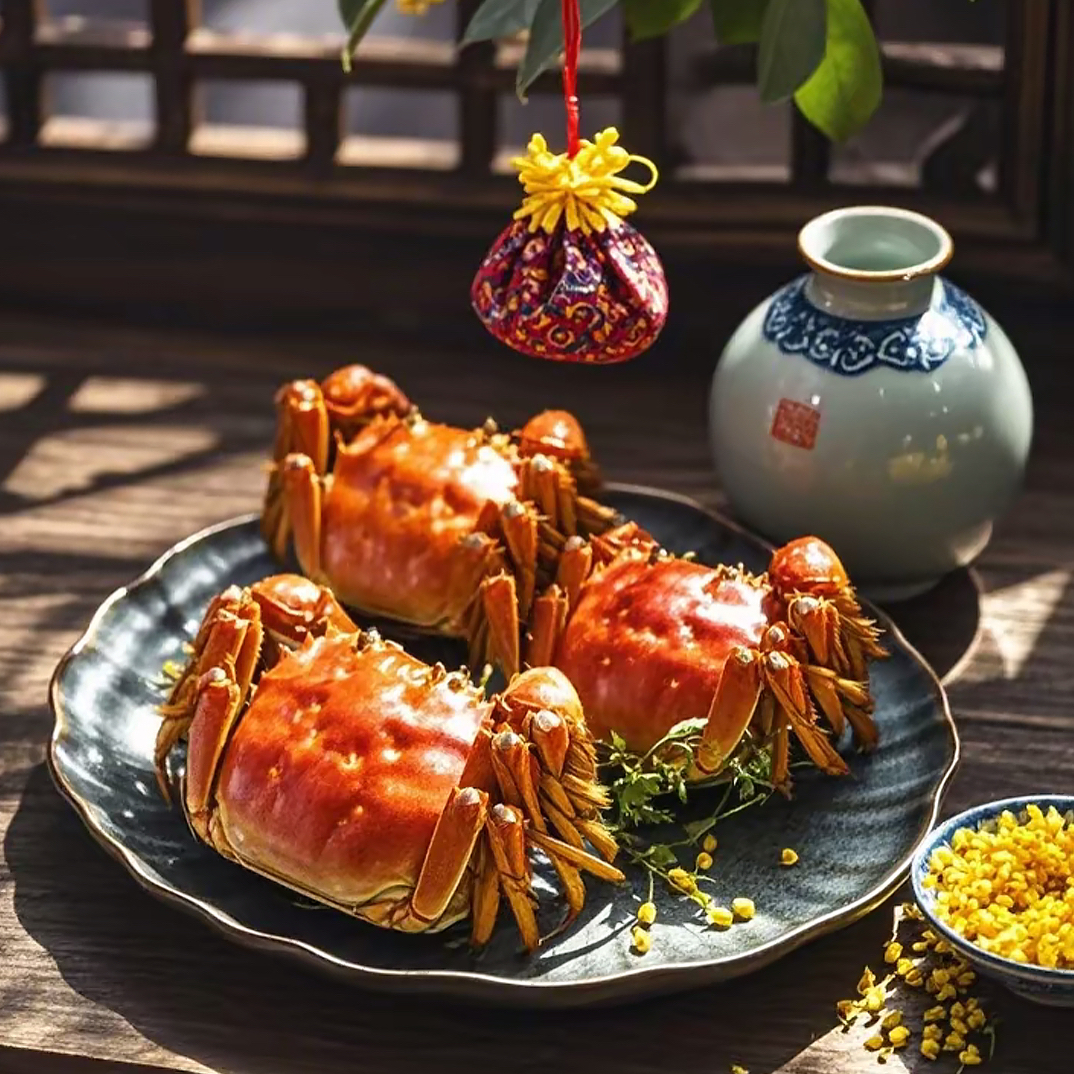 【活蟹】盘锦河蟹 1.6-1.4两母蟹5只，2.7-2.5两公蟹5只，鲜活发货