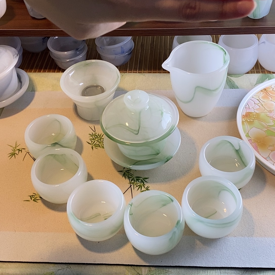 10杯子飘绿套装琉璃