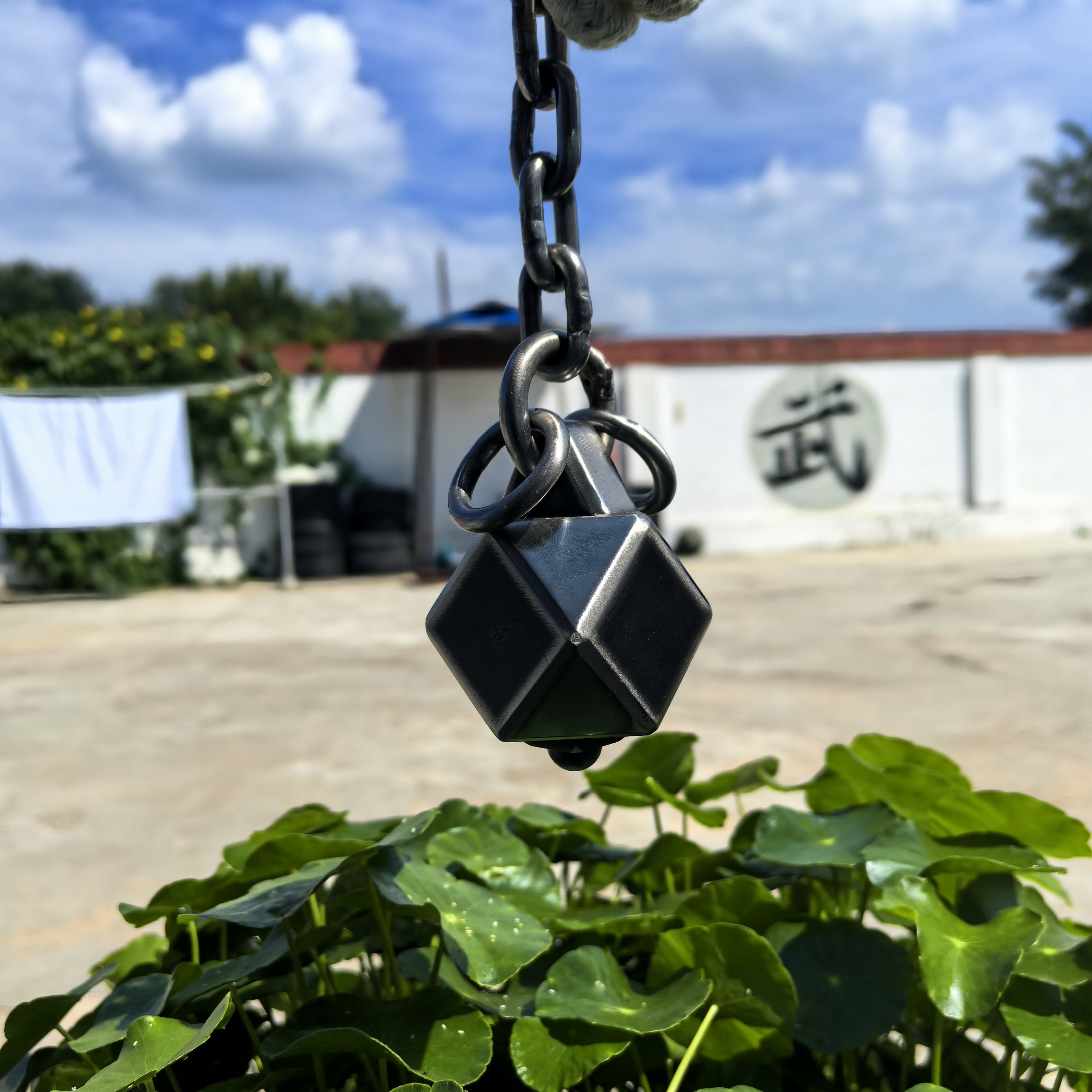 传统武术流星锤（1.3斤龙头凤尾锻打八棱实战表演流星锤）健身