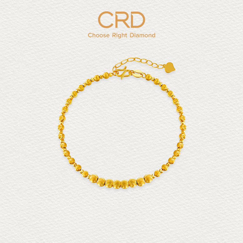 CRD克徕帝猫眼珠足金手链蹦迪珠黄金链足金999爆闪5G金手链女生