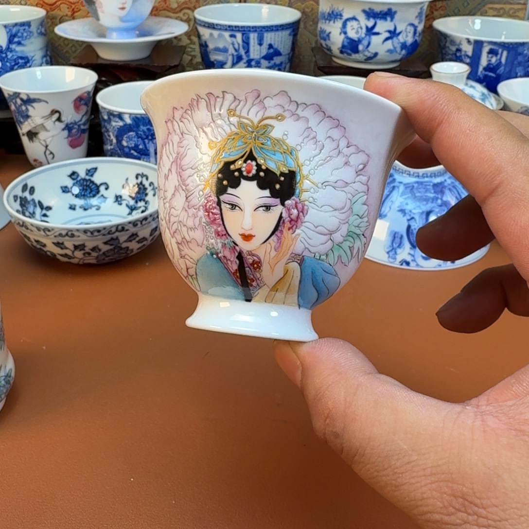 自****陶杯子景德镇全手工手绘陶瓷