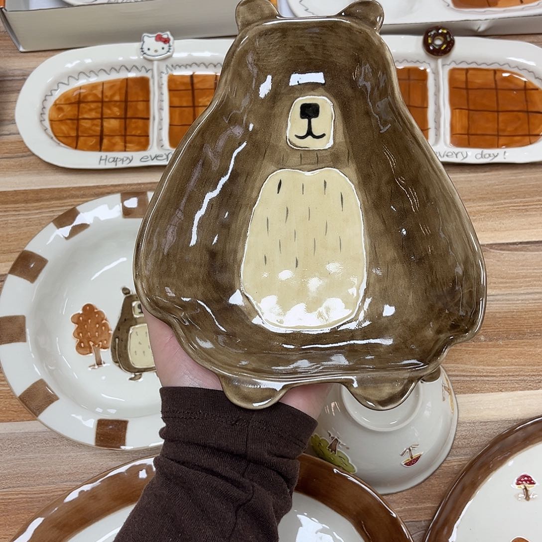 陶瓷小熊异形盘陶瓷餐具系列