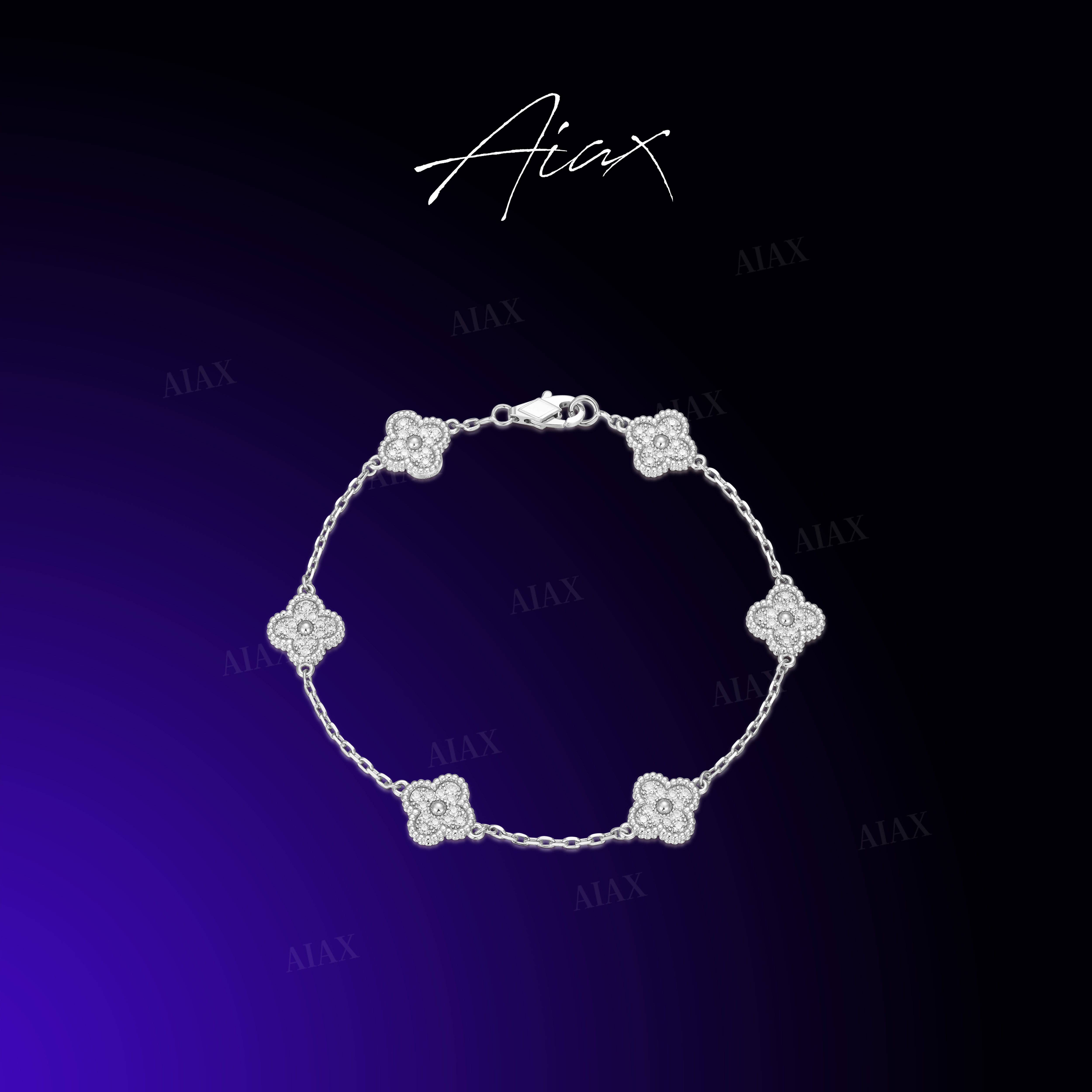 AIAX 925银 镀K金【春上新】轻奢精致经典四叶设计手链TSS7323