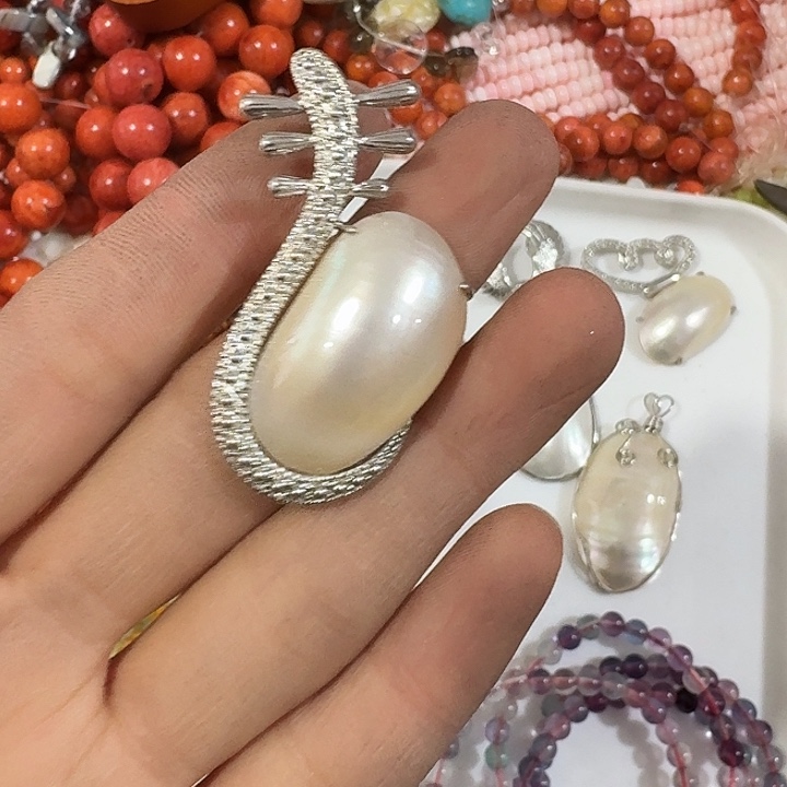 玛瑙/玉髓合金珠宝半成品47号打包