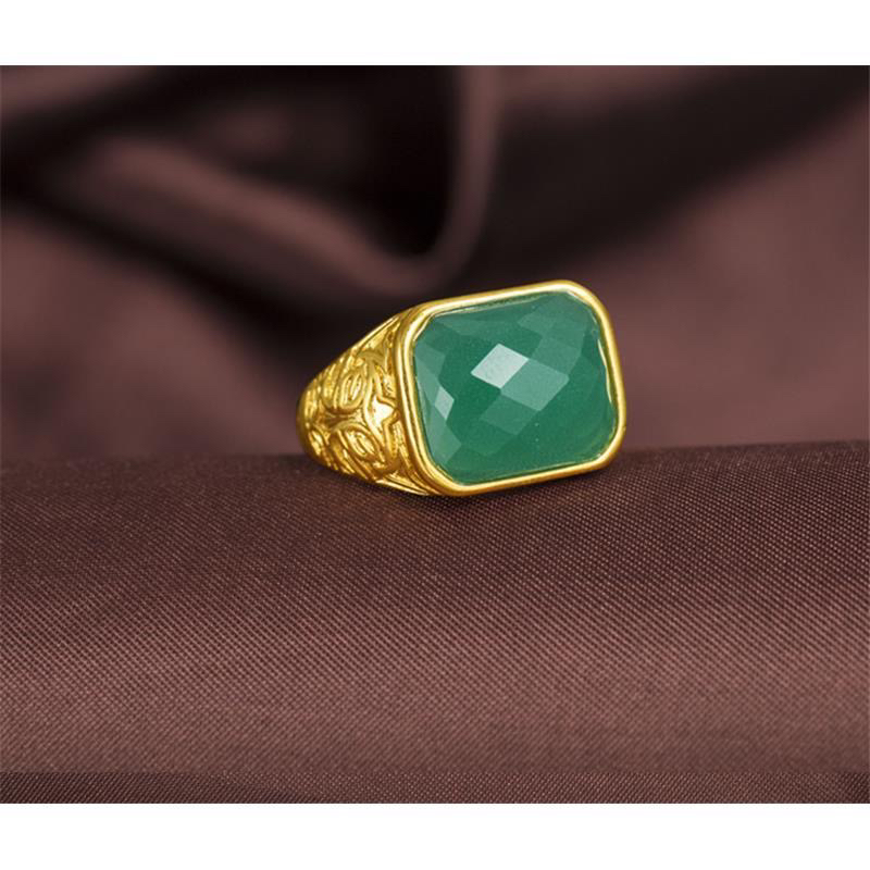 合金亚克力戒指 时尚复古潮流水立方开口戒指男头同款可调节