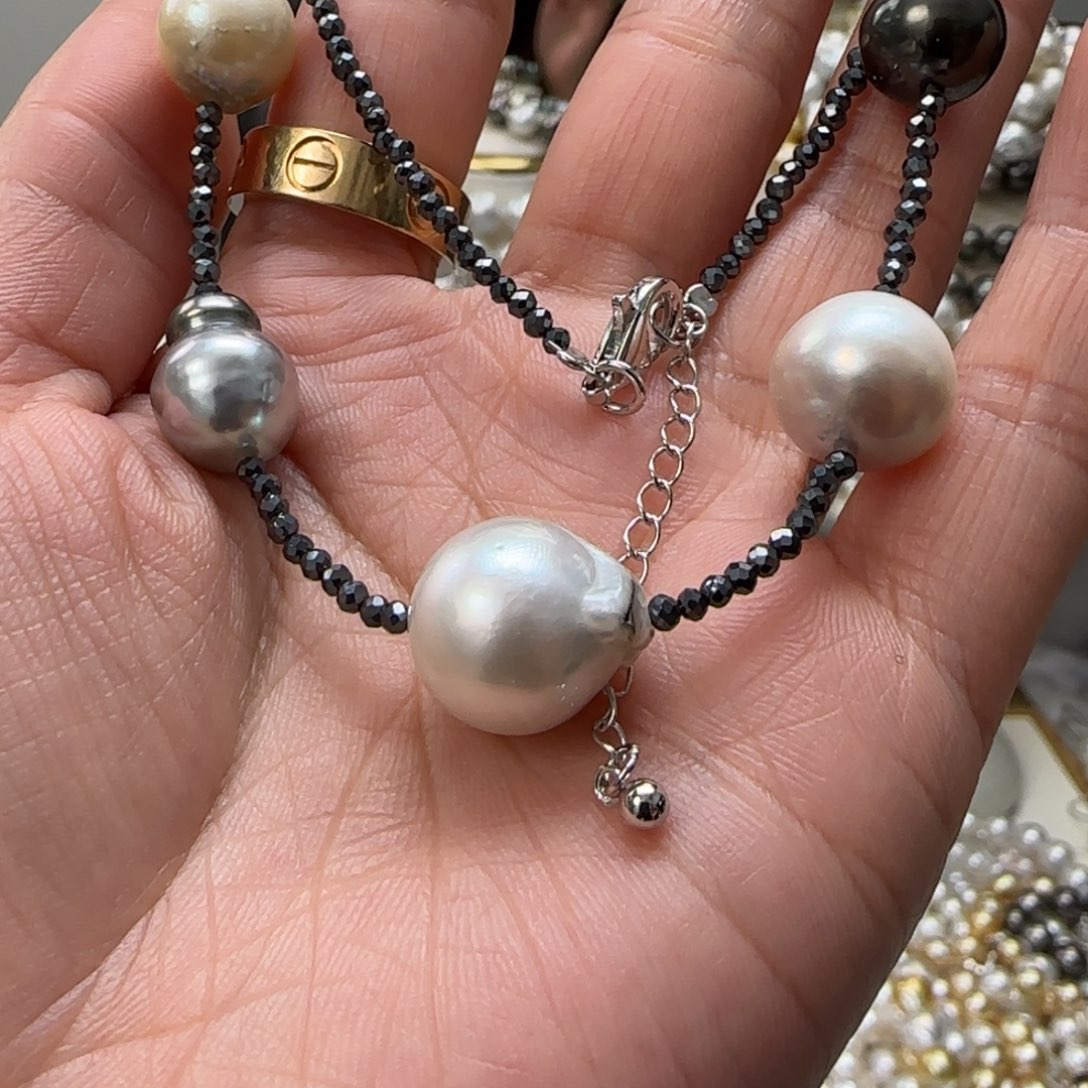 海水珍珠颈饰银S925镶嵌