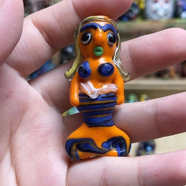 琉璃颈饰橘色小美人鱼007