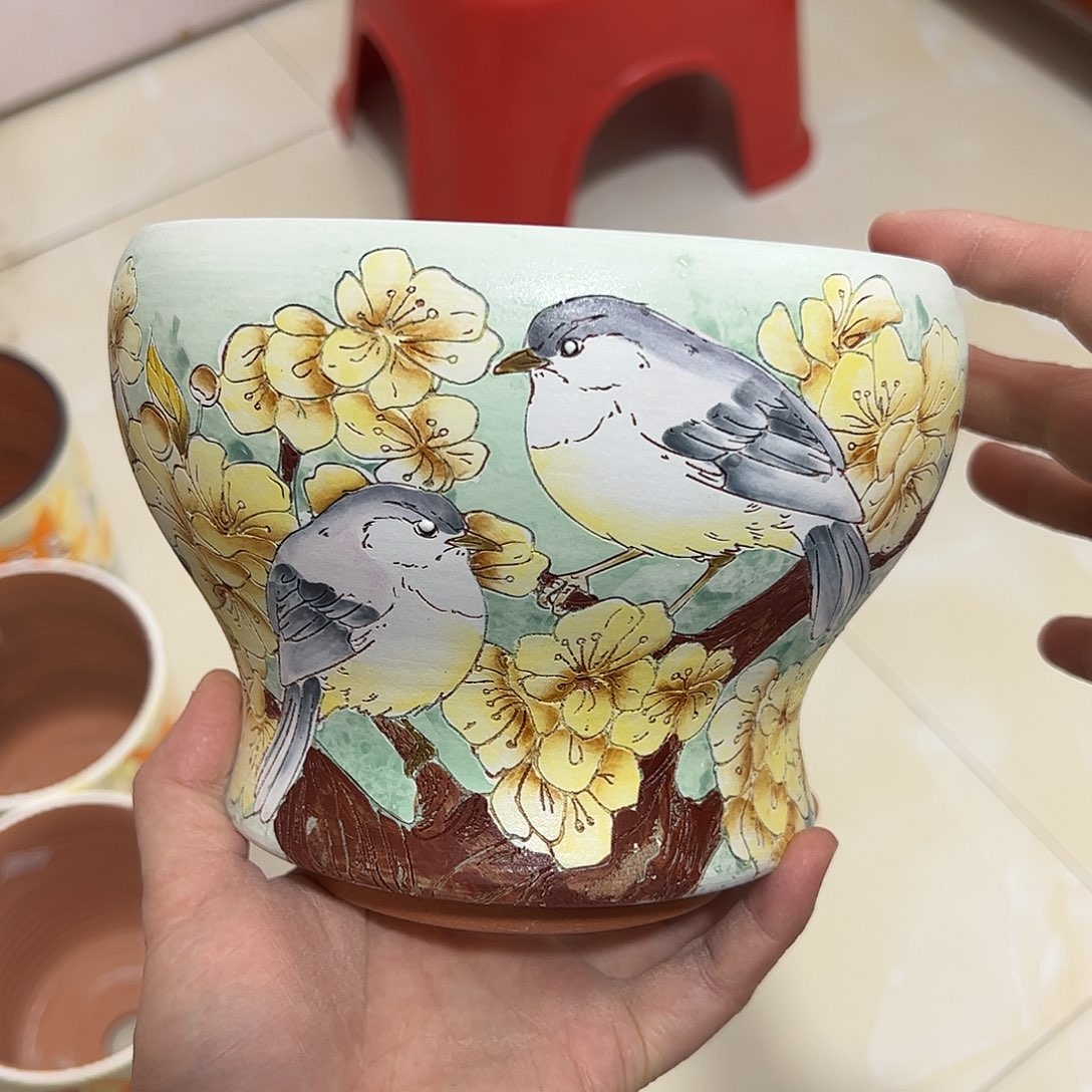 景德镇炫彩手绘口14高12.5