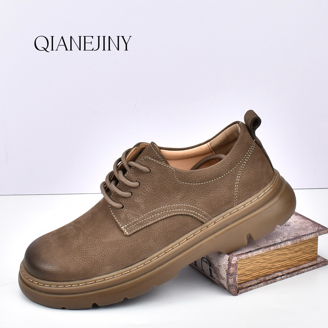 头层牛皮男鞋2025秋冬新款复古休闲皮鞋男厚底减震低帮工装皮鞋男