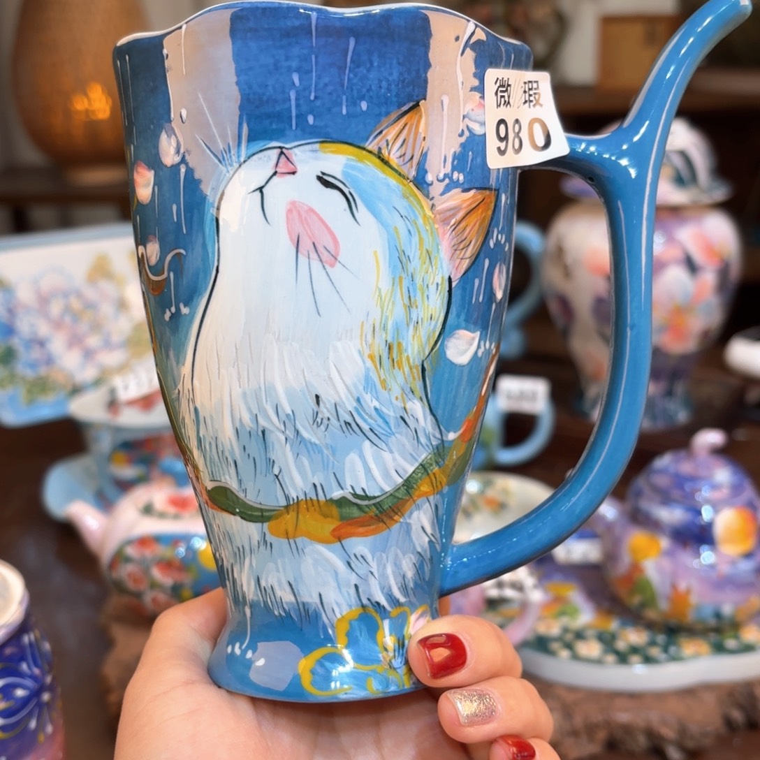 飏***意景德镇手绘高温釉下彩陶瓷茶具