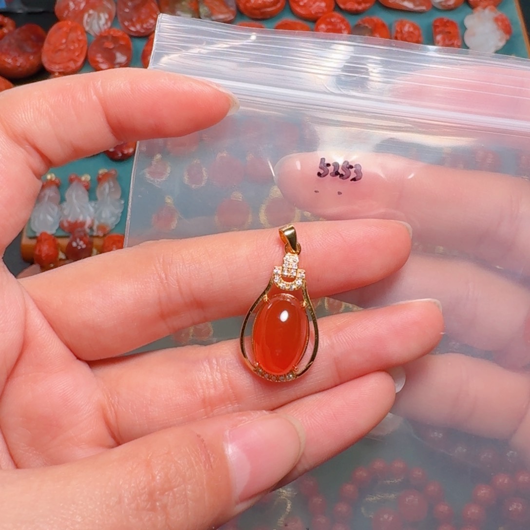 南红玛瑙南红银S925镶嵌喝***子