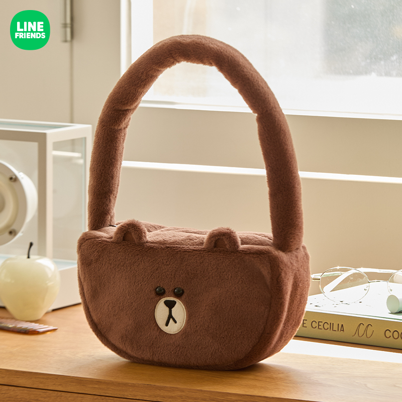 【新品】HUG BROWN系列 百搭单肩托特包 LINE FRIENDS