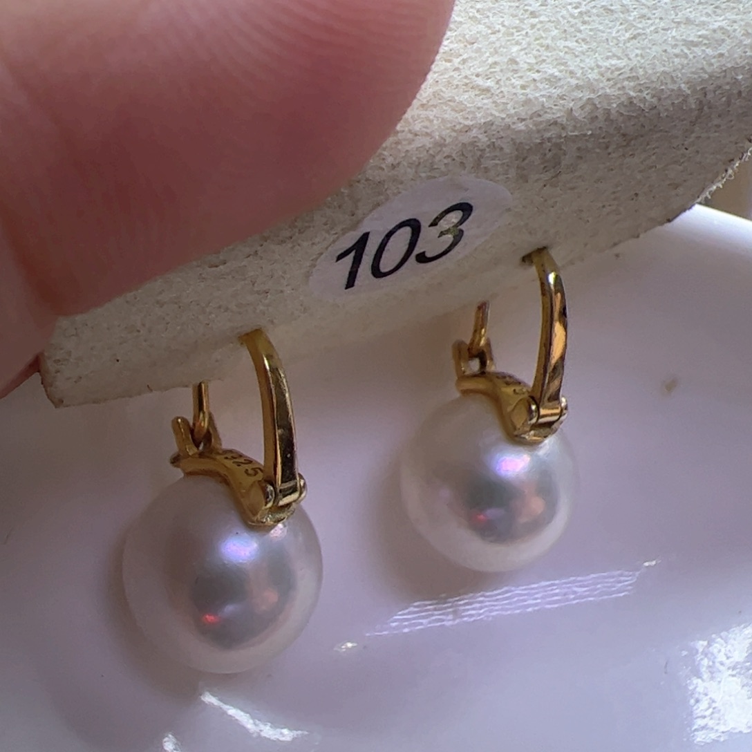 淡水珍珠耳饰银S925镶嵌