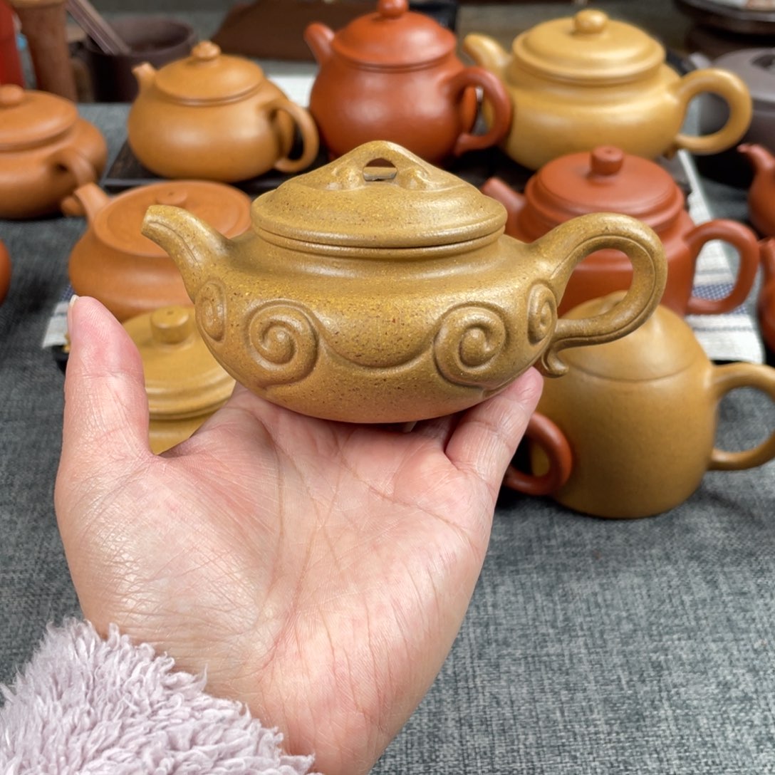 紫砂茶壶徐**缕黄金段仿古如意全手30目160