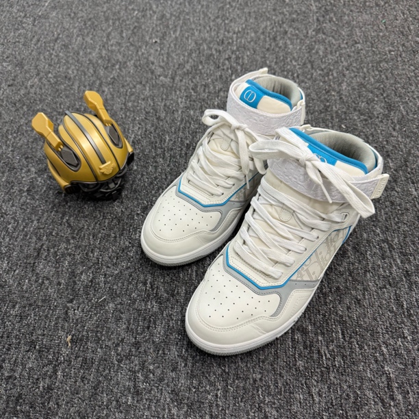 99新 DIOR/迪奥 /43码/B27/白蓝老花满印高帮板鞋/公价9700