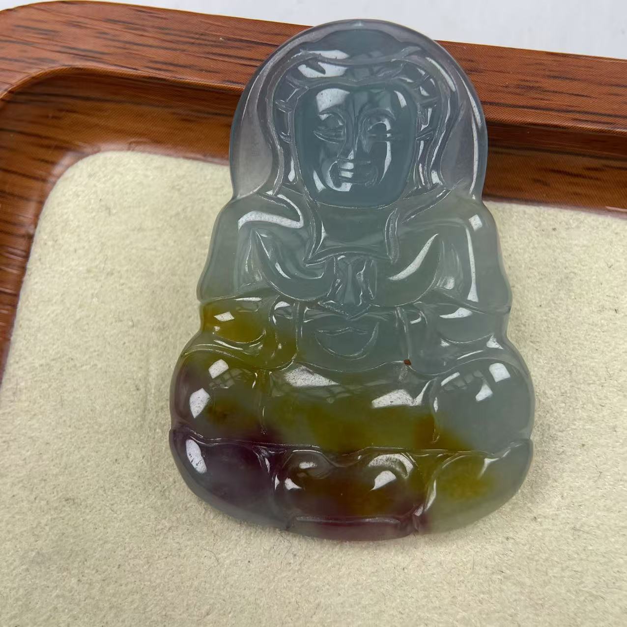 A592观音蓝水三彩吊坠时尚百搭女款多样发货其一