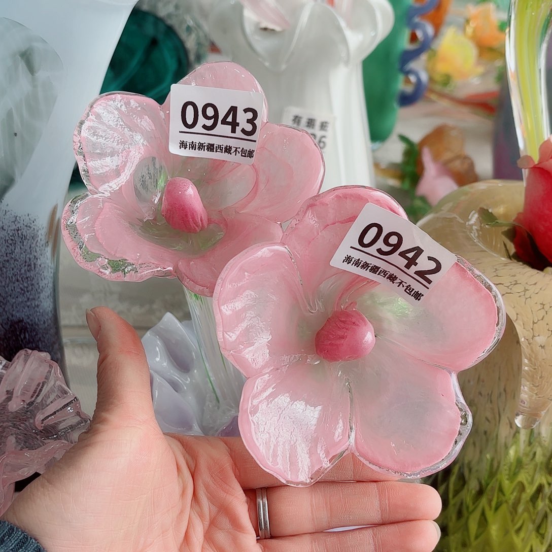 琉璃0942 0943 短花两支 家悦美居摆件和花瓶