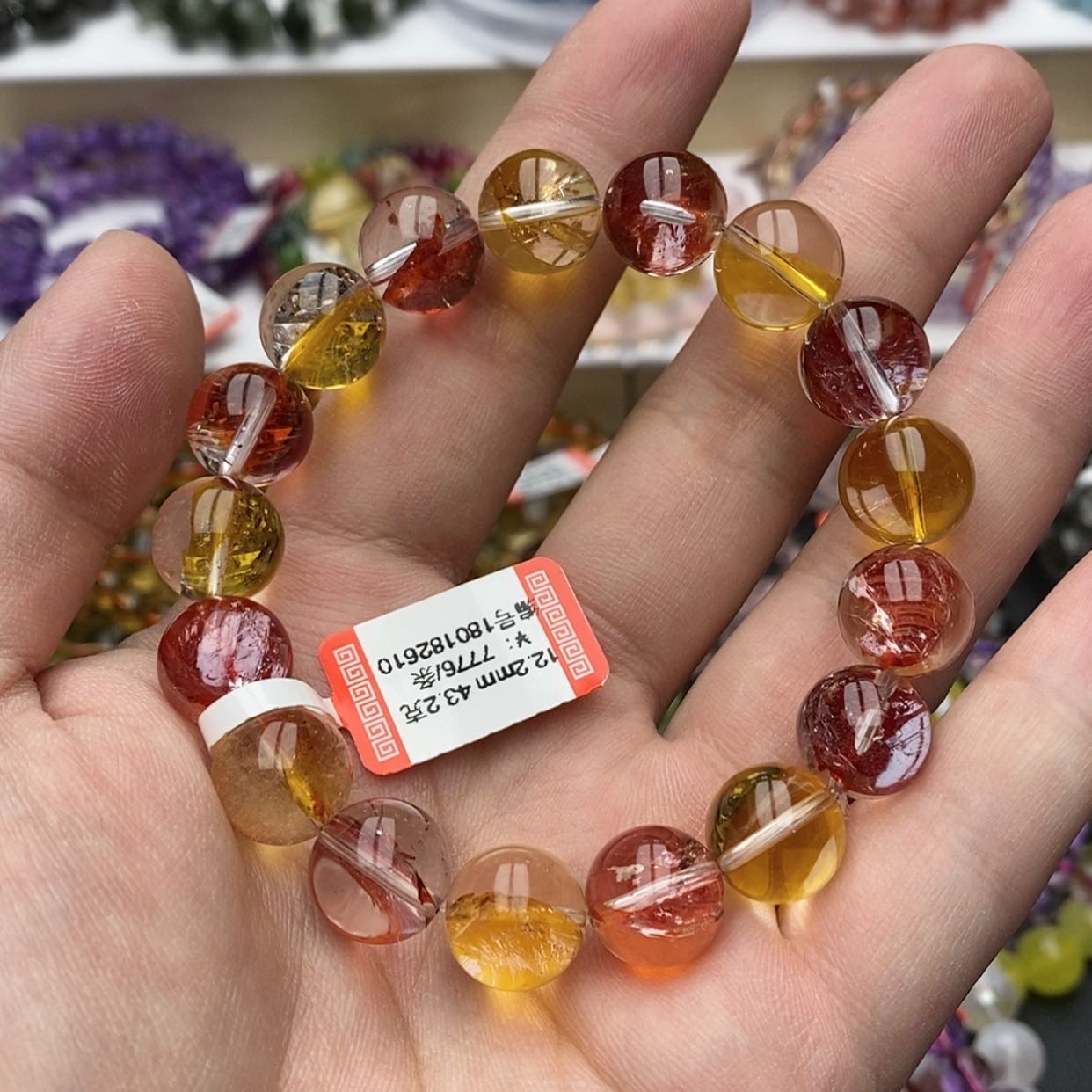 【闪购商品】水晶手链未镶嵌天然锦鲤胶花