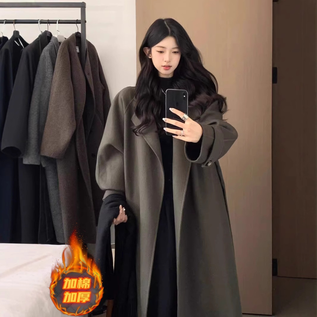 呢子大衣女2024秋冬新品韩系高级感超好看赫本风气质加厚毛呢外套