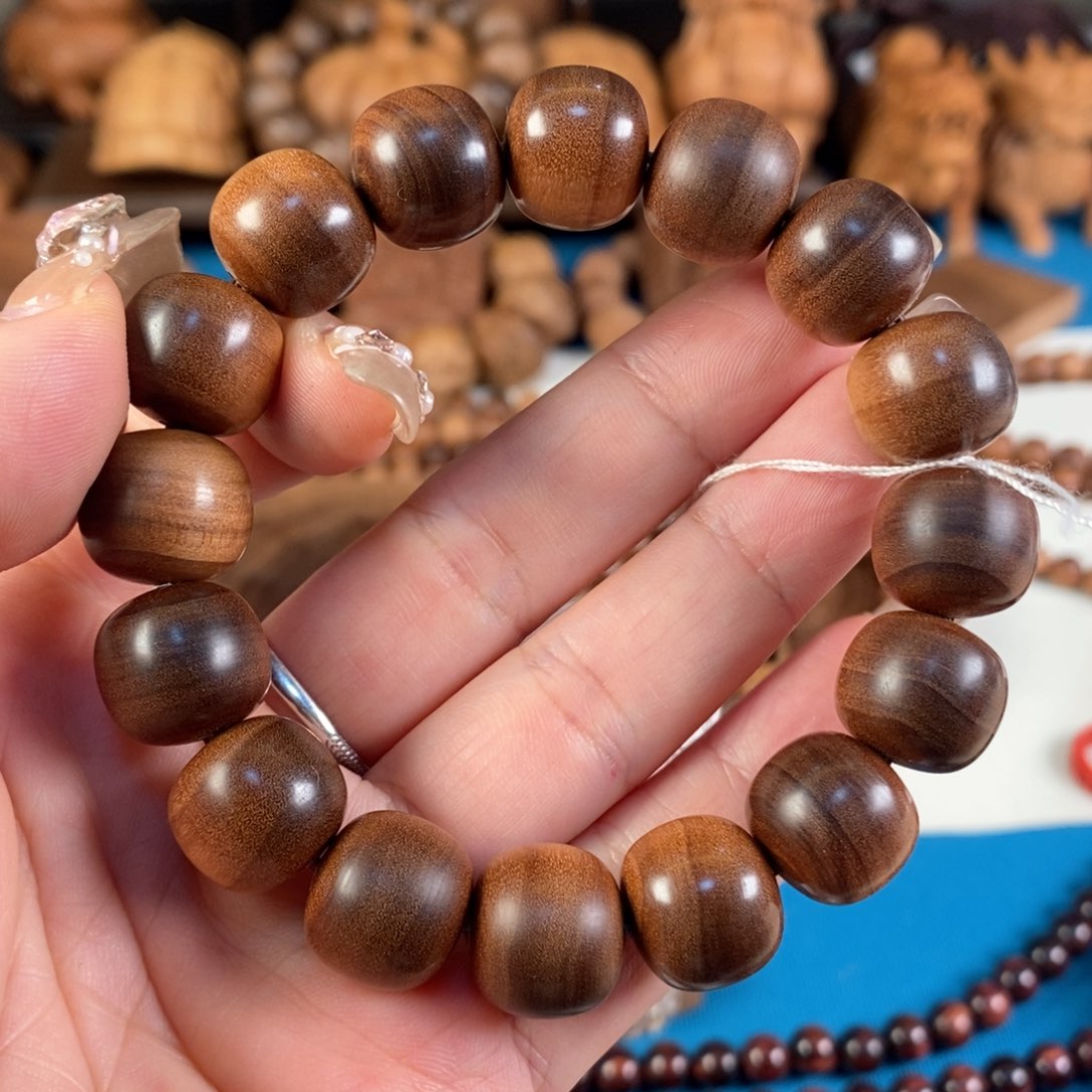 檀香木手串/手链横纹黑肉沉水13*14老山檀香