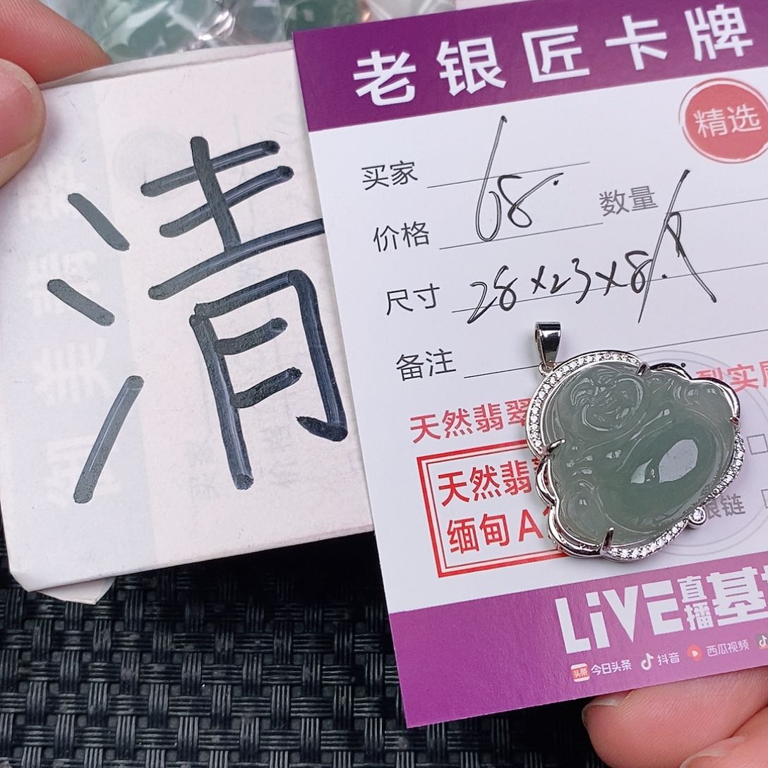 翡翠银S925镶嵌颈饰