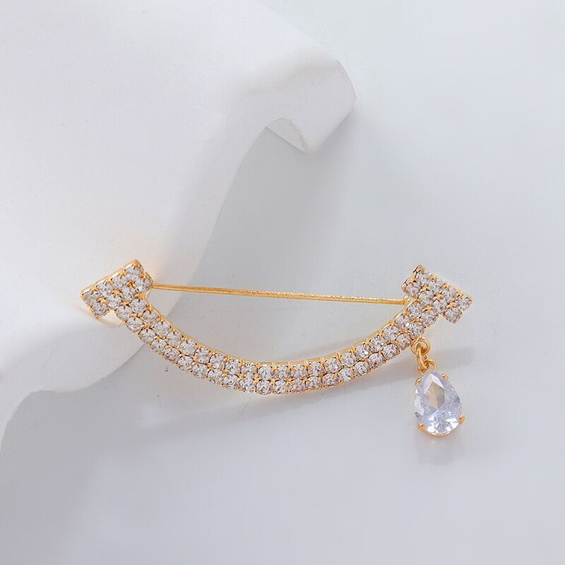 铜合金【微笑水滴胸针】2754