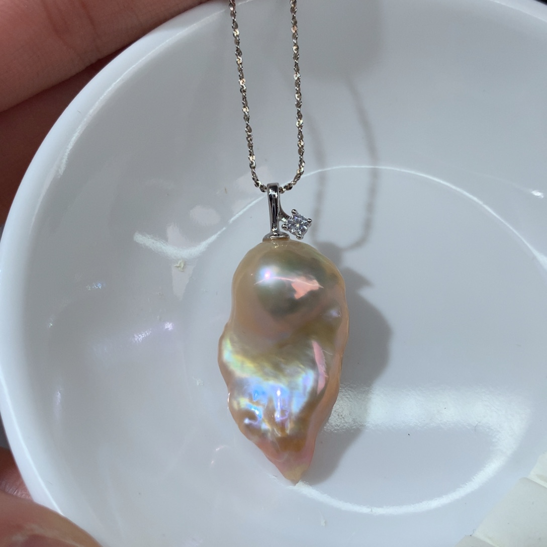 涅***凰淡水珍珠项链银S925镶嵌