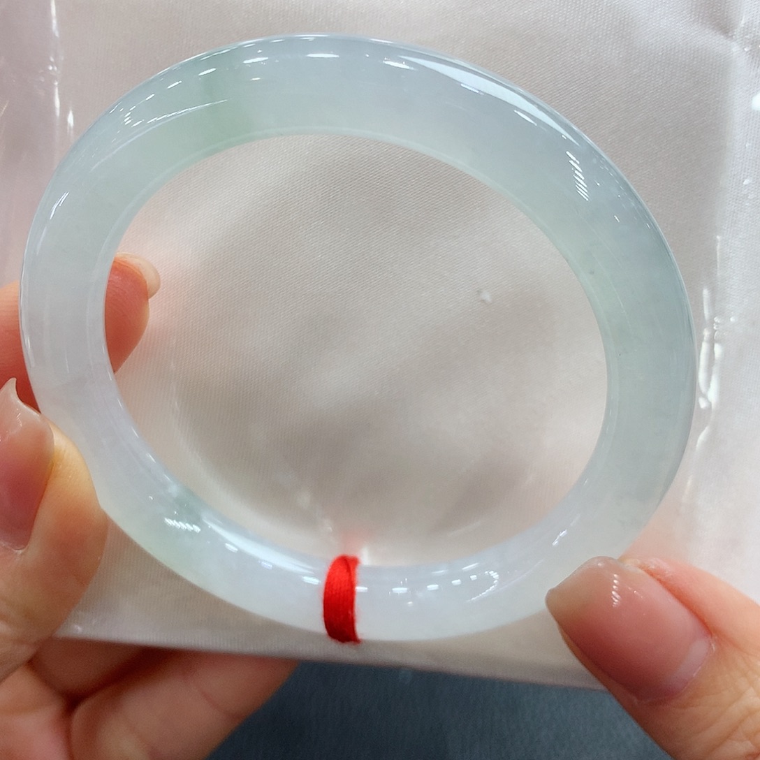 翡翠未镶嵌手镯54.5圆条圆条两天鉴赏