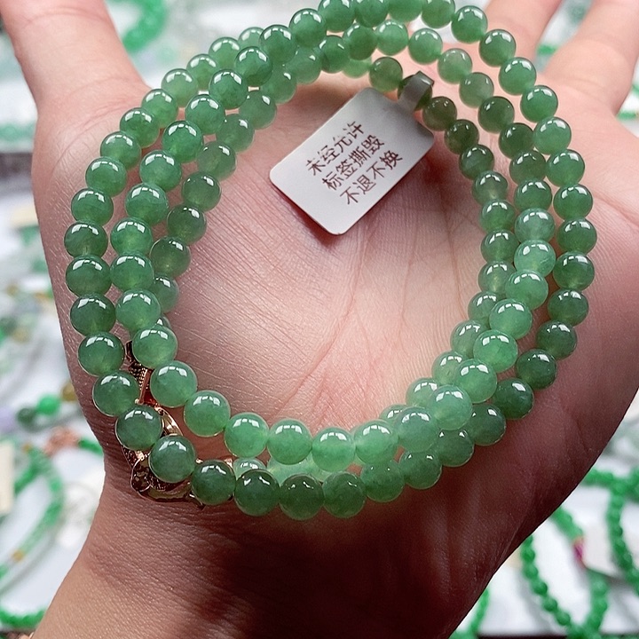 翡翠手链未镶嵌卡5+
