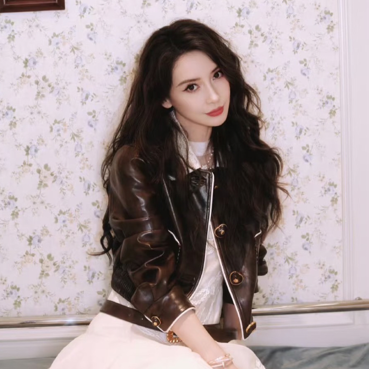 重工棕色短皮衣短外套